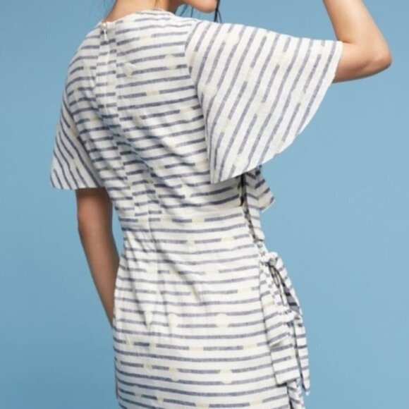 NWT Anthropologie SPRING Bows and Stripes Sheath Dress SIZE 0 - Picture 3 of 6